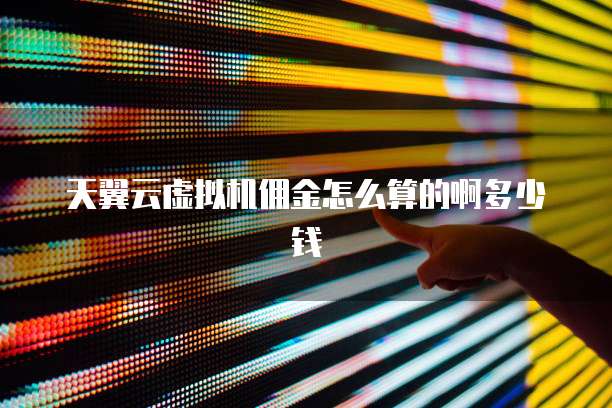 天翼云虚拟机佣金怎么算的啊多少钱