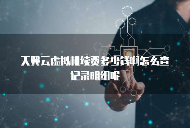 天翼云虚拟机续费多少钱啊怎么查记录明细呢