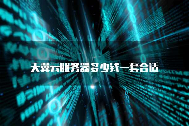 天翼云服务器多少钱一套合适