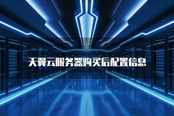 天翼云服务器购买后配置信息