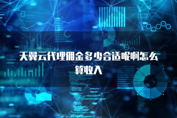 天翼云代理佣金多少合适呢啊怎么算收入