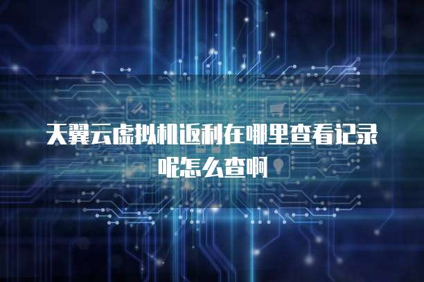 天翼云虚拟机返利在哪里查看记录呢怎么查啊