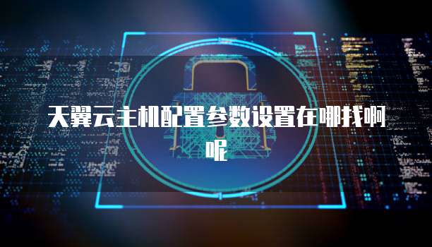 天翼云主机配置参数设置在哪找啊呢