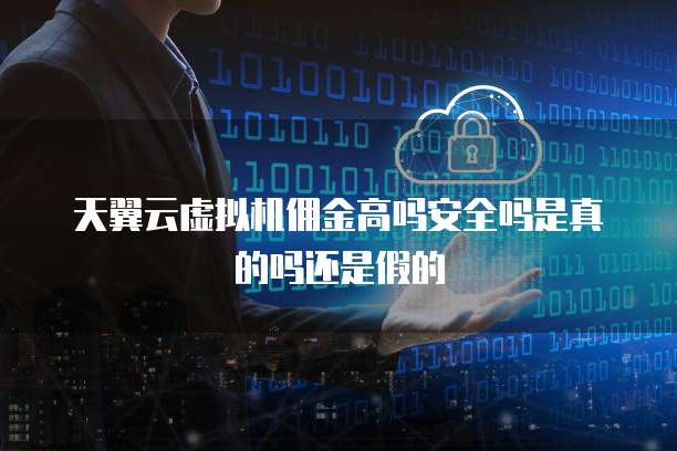 天翼云虚拟机佣金高吗安全吗是真的吗还是假的