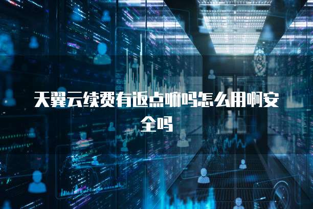 天翼云续费有返点嘛吗怎么用啊安全吗