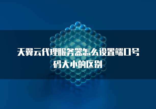 天翼云代理服务器怎么设置端口号码大小的区别