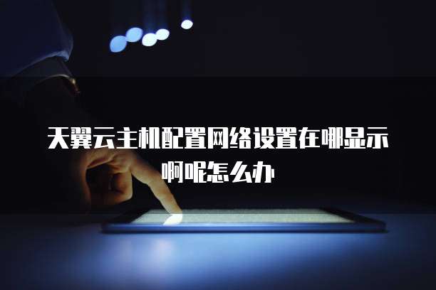 天翼云主机配置网络设置在哪显示啊呢怎么办