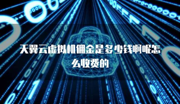 天翼云虚拟机佣金是多少钱啊呢怎么收费的