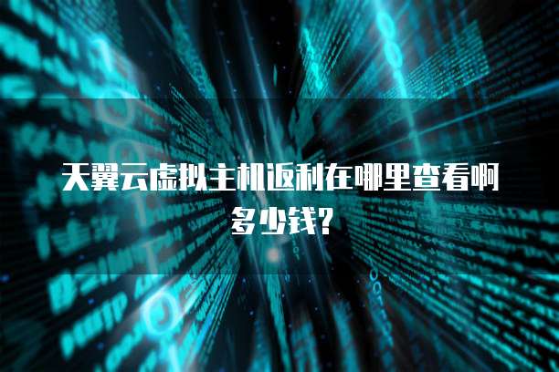 天翼云虚拟主机返利在哪里查看啊多少钱?