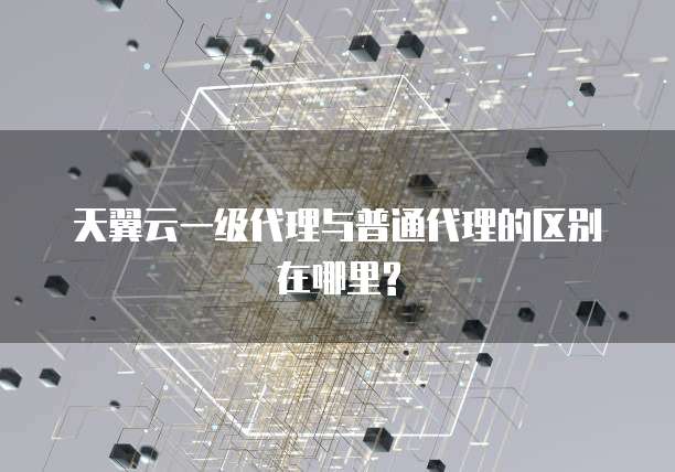 天翼云一级代理与普通代理的区别在哪里?