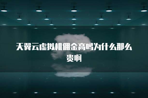 天翼云虚拟机佣金高吗为什么那么贵啊