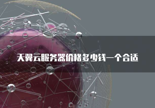 天翼云服务器价格多少钱一个合适