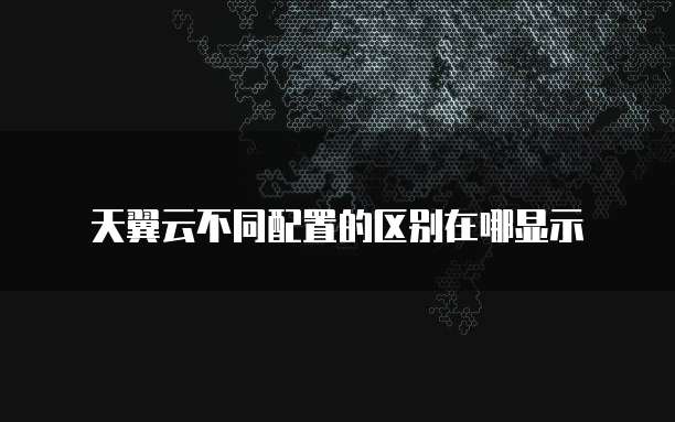 天翼云不同配置的区别在哪显示