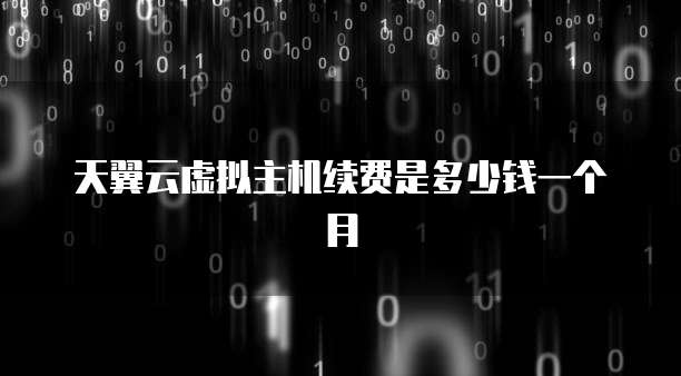 天翼云虚拟主机续费是多少钱一个月