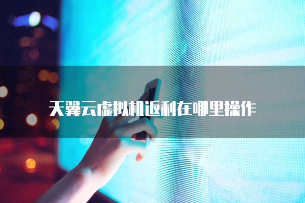 天翼云虚拟机返利在哪里操作