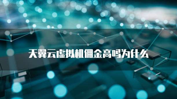 天翼云虚拟机佣金高吗为什么