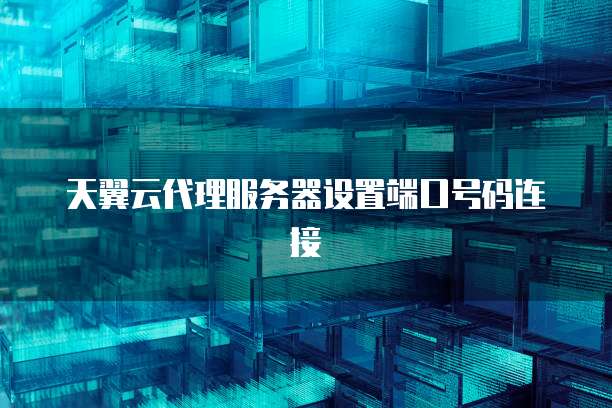 天翼云代理服务器设置端口号码连接
