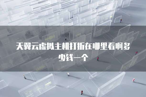 天翼云虚拟主机打折在哪里看啊多少钱一个