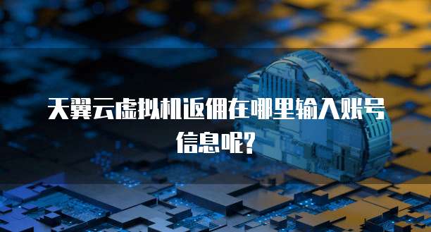 天翼云虚拟机返佣在哪里输入账号信息呢?