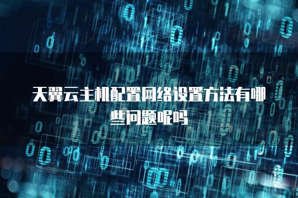 天翼云主机配置网络设置方法有哪些问题呢吗