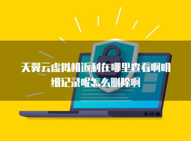 天翼云虚拟机返利在哪里查看啊明细记录呢怎么删除啊