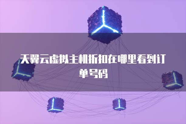 天翼云虚拟主机折扣在哪里看到订单号码