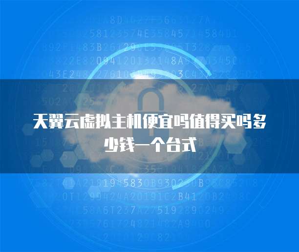 天翼云虚拟主机便宜吗值得买吗多少钱一个台式