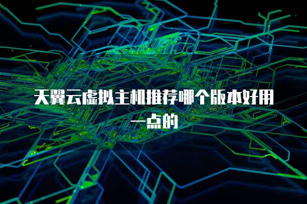 天翼云虚拟主机推荐哪个版本好用一点的
