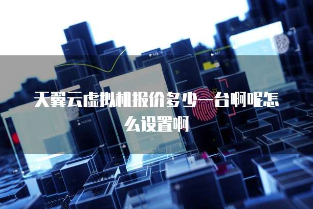 天翼云虚拟机报价多少一台啊呢怎么设置啊