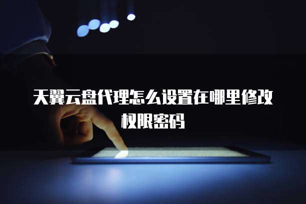 天翼云盘代理怎么设置在哪里修改权限密码