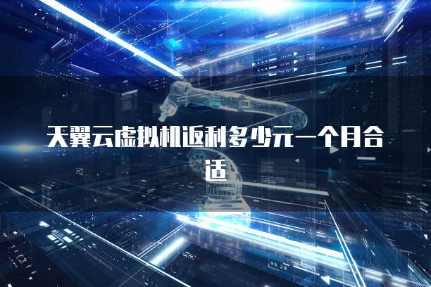天翼云虚拟机返利多少元一个月合适
