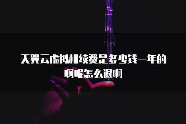 天翼云虚拟机续费是多少钱一年的啊呢怎么退啊