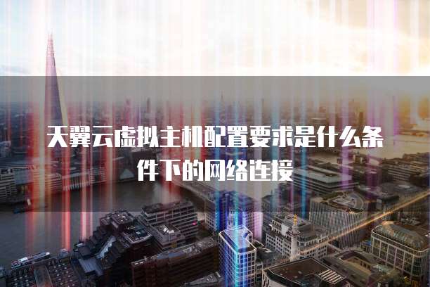 天翼云虚拟主机配置要求是什么条件下的网络连接