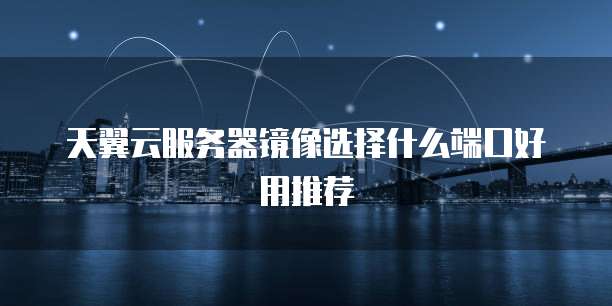 天翼云服务器镜像选择什么端口好用推荐