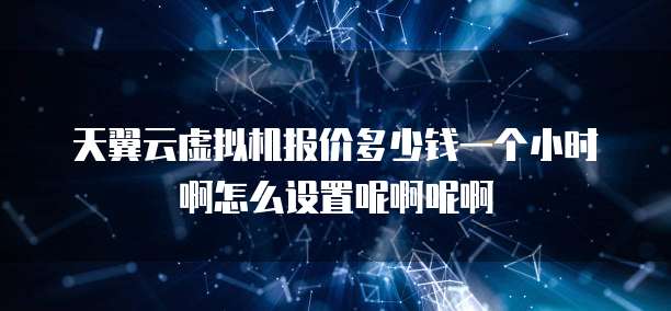 天翼云虚拟机报价多少钱一个小时啊怎么设置呢啊呢啊
