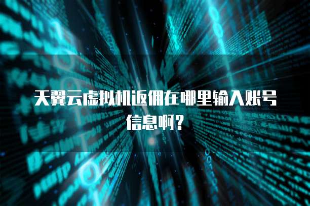 天翼云虚拟机返佣在哪里输入账号信息啊？