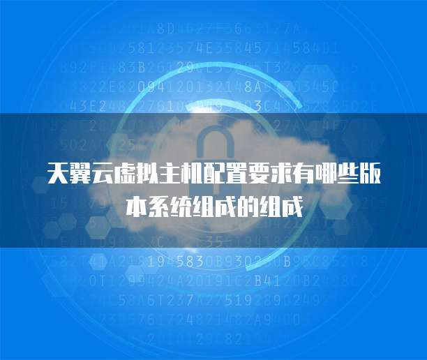 天翼云虚拟主机配置要求有哪些版本系统组成的组成