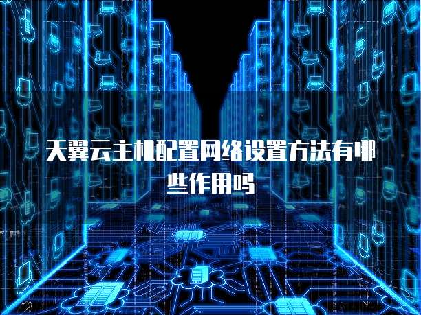 天翼云主机配置网络设置方法有哪些作用吗
