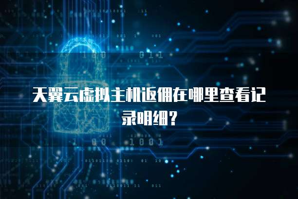 天翼云虚拟主机返佣在哪里查看记录明细?