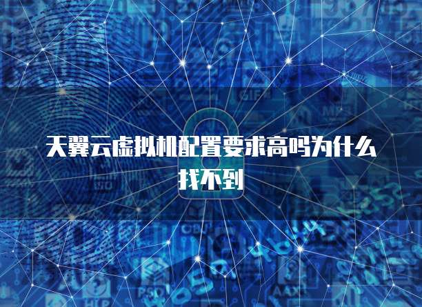 天翼云虚拟机配置要求高吗为什么找不到