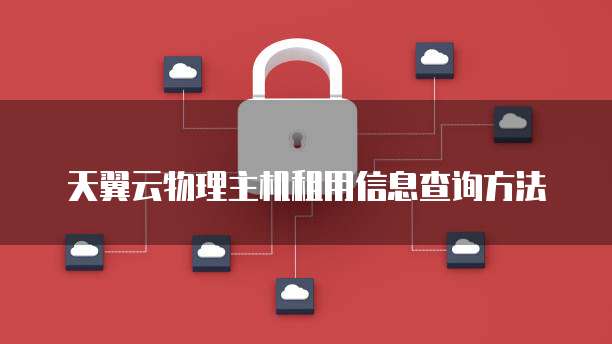 天翼云物理主机租用信息查询方法