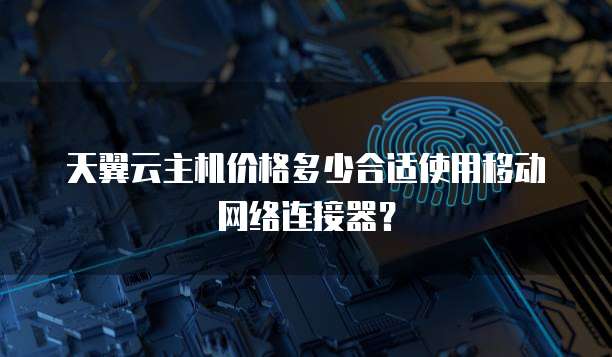天翼云主机价格多少合适使用移动网络连接器?