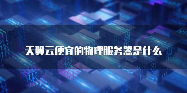 天翼云便宜的物理服务器是什么