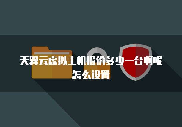 天翼云虚拟主机报价多少一台啊呢怎么设置