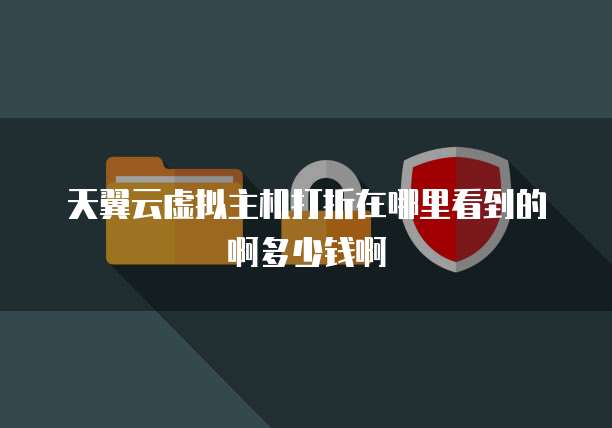 天翼云虚拟主机打折在哪里看到的啊多少钱啊