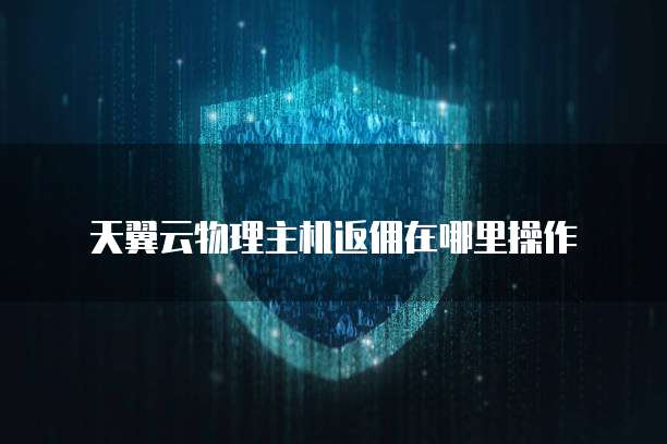 天翼云物理主机返佣在哪里操作