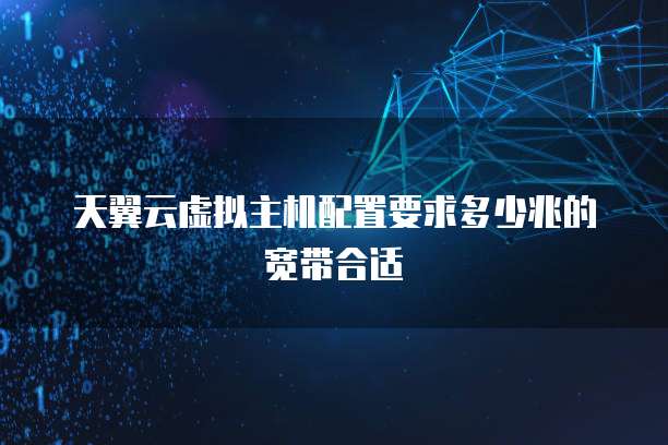 天翼云虚拟主机配置要求多少兆的宽带合适