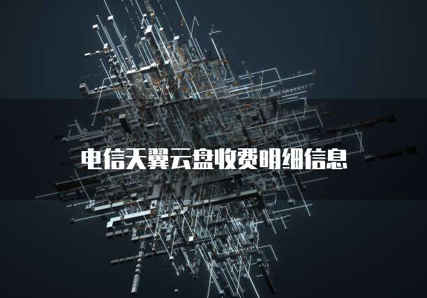 电信天翼云盘收费明细信息