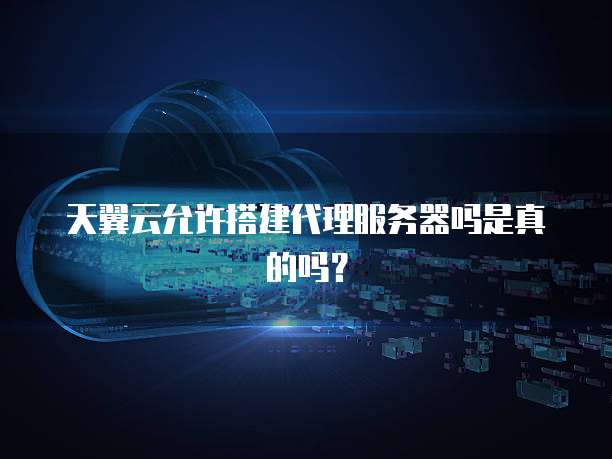 天翼云允许搭建代理服务器吗是真的吗？