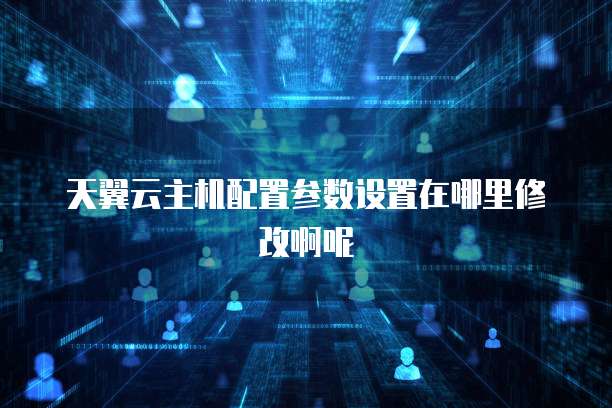 天翼云主机配置参数设置在哪里修改啊呢